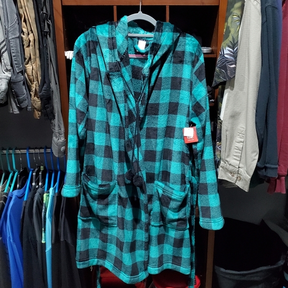 Sleep Chic Bath Robe Size XXL NWT Buffalo Check Kitten Soft 😸 ♥️ L👀K - Picture 3 of 14